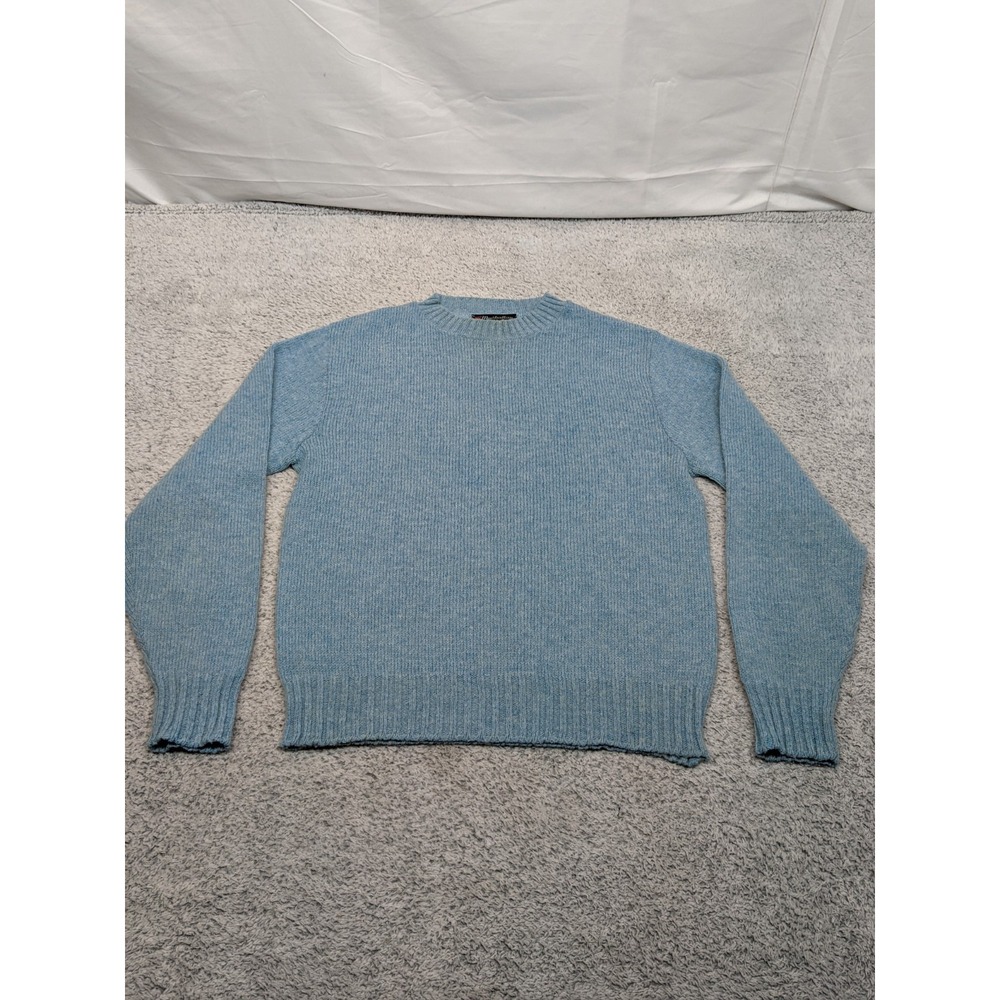 Manhattan for the Hub Shetland Wool Sweater Womens Medium‎ Blue Boho Cozy Warm